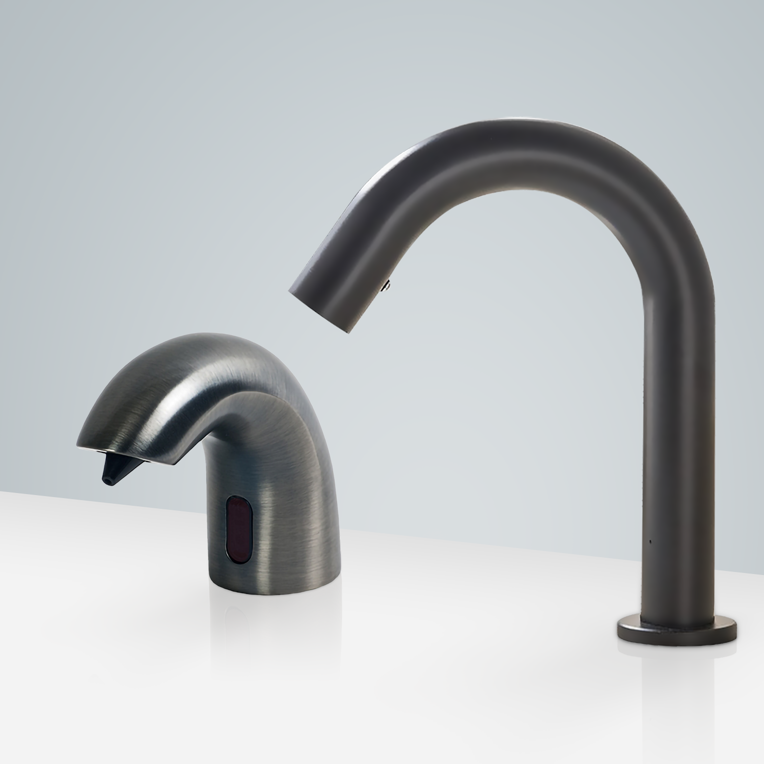 Fontana Valence Gooseneck Motion Sensor Faucet & Touchless Volume Automatic Sensor Hands Free Soap Dispenser For Restrooms
